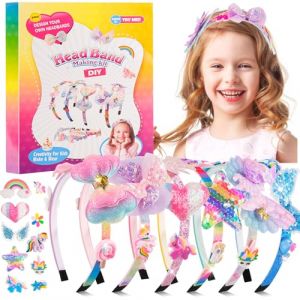 WuGU Cadeau Fille 4 5 6 7 8 9 10 Ans, 49 Pcs Serre Tete Fille, Kit de Fabrication de Bandeaux pour Filles, Accessoires de Cheveux DIY Enfant, Jouet pour Filles de 5-12 Ans Loisir Creatif Cadeau (RAIN ELEPHANT LIMITED, neuf)