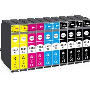 Hookink 18XL Cartouches d'encre Compatible pour Epson 18XL 18 XL pour Expression Home XP-205 XP-215 XP-305 XP-312 XP-315 XP-322 XP-325 XP-405 XP-412 XP-415 XP-422 XP-425 (Lot de 10) (Hookink, neuf)