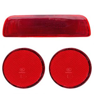 BMTick Lot Complet de 3 Feux de stationnement r&eacute;fl&eacute;chissants pour Pare-Chocs arri&egrave;re compatibles avec Nissan Qashqai J10 2008-2015 &ndash; Feu arri&egrave;re de Rechange 26561-JE20A 26580-JE00A 26560-JE20A (BMTick UK/EU, neuf)