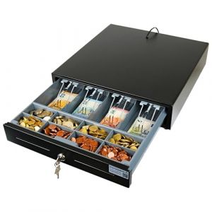 Monepass France CD150e - Tiroir-caisse Automatique pour utilisation modérée (41 x 42 cm) - 4 compartiments billets / 8 monnaies (MONEPASS FRANCE, neuf)