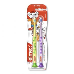 Elmex brosse &agrave; dents d&eacute;butant 0-3ans lot de 2 (PeddleHome, neuf)