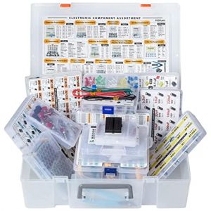 ZEBULON XXXL Assortiment de composants électroniques 5228 pièces, condensateur, transistor, résistance, IC, diode, Mosfet, potentiomètre, PCB, LED, convertisseur, bornes (ZEBULON EU, neuf)