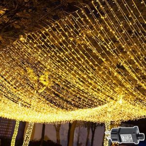 Cozymeow Rideau Lumineux 6x3m 600 LED Guirlande Lumineuse Mariage avec Transformateur, Timer, 8 Modes Étanche Rideau Lumineux Noël pour Pergola Jardin Extérieur Interieur Décorations - Blanc Chaud (cozymeow, neuf)