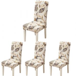 ARNTY Housse de Chaise, Housse de Chaise Salle à Manger 4/6 Pièces Housse Chaise Extensible pour Mariage Moderne, Hôtel, Décor de Restaurant (KINGSON PLUS, neuf)