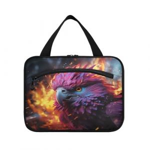 Linnyio Perroquet Violet En Colère Trousse de Toilette de Voyage Suspendue Maquillage,Grande Capacité Pliable Rangement Sacs de Lavage pour Femmes Filles (Linnyio, neuf)