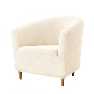 Hearda Housse de Fauteuil Cabriolet 1 Place Beige, Chesterfield Jacquard Extensible Housse Fauteuil Club Tub Chair pour Salon Caf&eacute; Universel (yaendianshang, neuf)