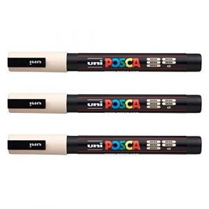 Posca - Marqueurs PC-3 M Uni-Ball - Gamme compl&egrave;te de 40 couleurs disponibles (Lot de 3) beige (Ponera, neuf)