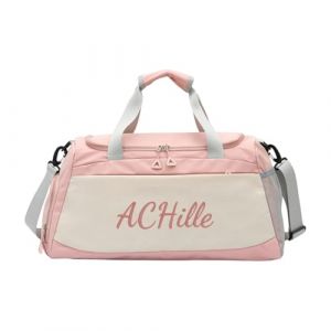 Sac de Sport Personnalis&eacute; avec Broderie - Portable & L&eacute;ger - Id&eacute;al pour Voyage, Randonn&eacute;e, Yoga, Football et Piscine, 50 x 23x 27 cm (Rose) (SMSUJM(7 &agrave; 10 jours de livraison), neuf)