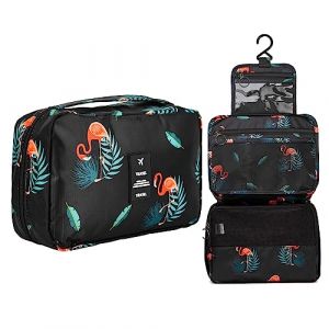 Trousse de Toilette Femme, Grande Capacit&eacute; Noir Flamant Pochette &agrave; Suspendre pour Homme Voyage, Trousse Infirmiere Bebe, Trousse Maquillage Avion (Deolven, neuf)