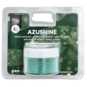Azucren, Paillette Alimentaire, Paillette Alimentaire cocktail, Poudre Pailletée Comestible, Idéale pour la Décoration de Gâteaux, de Fondants, de Crème au Beurre, 5 Grammes. AZUSHINE (Vert Sapin) (FMC-Store, neuf)