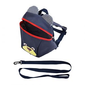 perfk Mini sac à dos de dessin animé sac à dos pour enfant, laisse de marche, laisses de sac à dos pour enfant, harnais de sac à dos anti-perte, sac à dos, Bleu foncé (perfk, neuf)
