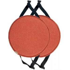 MOODMUSE Lot De 2/4 Coussins De Chaise Ronds avec Attaches,Galette De Chaise for Tabouret Haut,Coussin De Siège Rond for Salle À Manger,Cuisine Et Bureau(Golden Orange,30cm(Pack of 2)) (GAOYL, neuf)