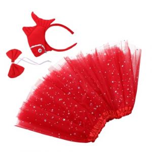 POPETPOP Bandeau De Fête Plage Avec Costume De Poisson Peluche Noeud Et Jupe Pour Garçon Fille Thème Animal Marin Pour Halloween Et Déguisements (Riser Treasure, neuf)