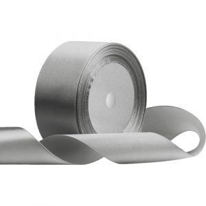 Ruban Satin 40mm Gris, 22m Polyester Ruban Satin pour Ballons, Bouquet, Noeud No&euml;l, F&ecirc;te, D&eacute;coration de Mariage, Anniversaire Valentin, Artisanat (AQiyun888, neuf)