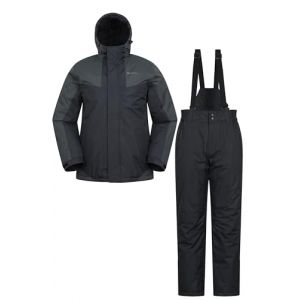 Mountain Warehouse Ensemble Veste de Ski rembourr&eacute;e, Pantalon pour Homme - Imperm&eacute;able, Respirant, test&eacute; &agrave; -30 &deg;C, Jupe - Id&eacute;al pour l'hiver et Le Plein air Noir 3XL (Mountain Warehouse, neuf)