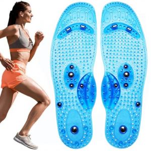 Semelles Orthopédiques de Thérapie Magnétique Minceur Perte de Poids Soutien de la voûte Plantaire Chaussures Coussinets Massage Semelle de Soin des Pieds,L,blue (LXH-AMZ, neuf)