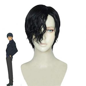 Détective Conan Akai Shuuichi perruque de Cosplay courte noire avec frange bouclée noire Halloween fête carnaval perruques Pelucas (long zhu tang, neuf)