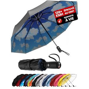 Repel Umbrella Parapluie Pliant R&eacute;sistant au Vent - Ouverture Automatique Facile - Parapluie Compact et Durable, Armature en Fibre de Verre Solide, D&ocirc;me Imperm&eacute;able &ndash; Tient dans un Sac &agrave; dos ou &agrave; Main (Upper Echelon Products UK, neuf)