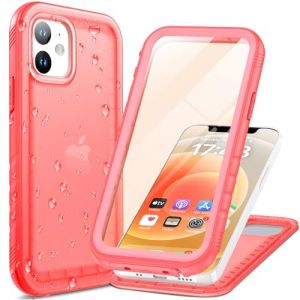 Cozycase Coque pour iPhone 12/12 Pro Étanche Antichoc Rose - 360 degres Incassable Militaire Rigide Intégrale Case/Bumper/Housse 【IP68 Waterproof/Imperméable】 Etui Anti Choc Eau - Rose (Glfenge, neuf)