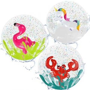 Ballon de Plage, 3pcs Ballon Gonflable Piscine, 3D Ballon de Plage, Ballon de Plage Gonflable, Jouet de Plage Gonflable, Ballon de Piscine Gonflable, Ballons de Plage Gonflables Portables (Couleur B) (LIEYUEYU LIMITED, neuf)