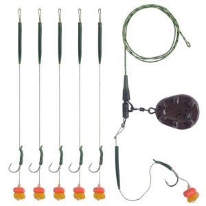 Pêche à la carpe Rigs Complete Poils/Chod/Hélicopter/Safety Rigs Montage à la Carpe avec Hameçons Plomb Poids Tourbillons Manches Boilie Leurre Rigs Setup Carptackle Accessoires de Pêche à la Carpe (JLSPORTEU, neuf)