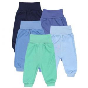 TupTam Pantalon B&eacute;b&eacute; 5 Pi&egrave;ces &ndash; Pantalon B&eacute;b&eacute; Gar&ccedil;on et Fille en Coton Confortable, Certifi&eacute; Oeko-TEX, Bleu fonc&eacute; Jeans Bleu Mint, 86 (LotteStyle, neuf)