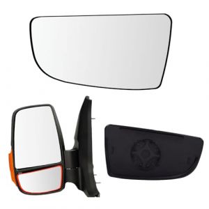 Mingke Verre de R&eacute;troviseur Gauche Compatible avec Ford Transit MK8 2014-2023 Glace Retroviseur Exterieur avec Plaque de Support (Wayne Base, neuf)