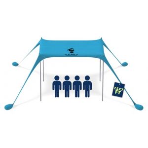 SUN NINJA Tente Pop Up de Plage - Tente de Plage Anti UV pour Bebe - Protection du Soleil pour Bébé Enfant Adulte - Plage Camping Pêche ou Randonnée - 215 x 230 cm - Turquoise (Sun Ninja, neuf)