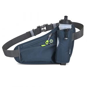 Qiaohome Sac banane de sport étanche avec porte-bouteille d'eau pour homme et femme - Pour la course à pied, le cyclisme, la randonnée, la marche - Gris foncé (liuquanfudezahuodian, neuf)