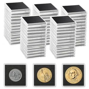 HNBTX 50 Pi&egrave;ces Etuis de Collection de Pi&egrave;ces,Rangements pour Pi&egrave;ces de Monnaie,Etui Carr&eacute; Porte-Capsules de Porte-Monnaie en Mousse de Protection R&eacute;glable Numismatique pour la Collection de Pi&egrave;ce (HNBTX, neuf)