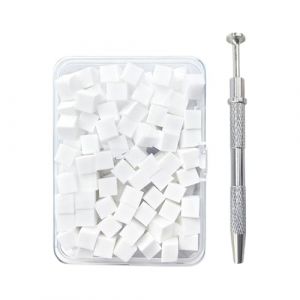 &Eacute;ponges &agrave; Ongles Douces,Lot de 100 &Eacute;ponges Douces Carr&eacute;es avec Stylet de Pr&eacute;l&egrave;vement - Petite &Eacute;ponge &agrave; Ongles - pour Soin des Pieds Manucure Art des F&ecirc;tes Mariage Voyage Quotidien (WuYueZhiLingdp, neuf)