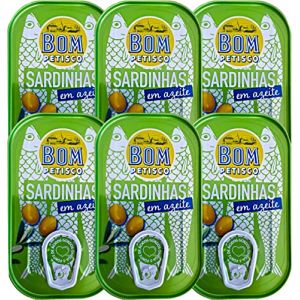 Sardines Bom Petisco &agrave; l'huile d'olive 6x120 g | qualit&eacute; premium du Portugal | riche en Om&eacute;ga-3x (Casa de Maria, neuf)