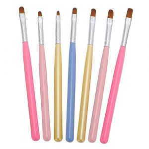 Beaupretty 7 Pièces brosse à ongles pinceaux ongles nail art kit nails trousse de vernis à ongles en gel or stylos de dessin de bricolage d'ongle stylo manucure Poteau en bois peint (lorianca, neuf)