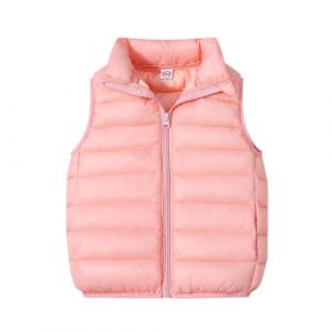 Doudoune Sans Manche Enfant Garçons Fille Duvet Hiver Matelassé Veste à Capuche Gilet Couleur Unie DéContractée D'Extérieur Chaud Gilets à Capuche Avec Zippée Manteau En Duvet Sans Manche (3-4 Years) (Principal-LIKE, neuf)