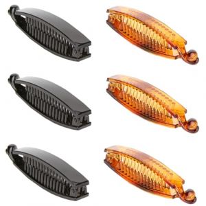 BIUDECO Lot de 6 Pinces &agrave; Cheveux Banane Antid&eacute;rapantes Pince Verticale pour Queue de Cheval Grosse Taille Couleur Noire et Caf&eacute; Accessoire Coiffure Pratique et Maintien S&eacute;curis&eacute; (XUETN, neuf)