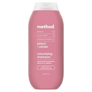 Method Shampoing volumisant, Peace and Petals, pivoine, eau de rose et parfum de prot&eacute;ine de quinoa, sans sulfate, 350 ml (Flaviangel, neuf)