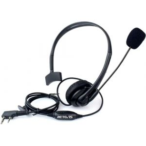 Retevis Talkie Walkie Casque, 2 Pin &Eacute;couteur Oreillette Compatible avec JUCJET Talkie Walkie RT24 RT27 RT668 Baofeng UV-5R BF-888S Kenwood eSynic TYT Radio Bidirectionnelle Casque (1 Pcs) (RetevisDirect, neuf)