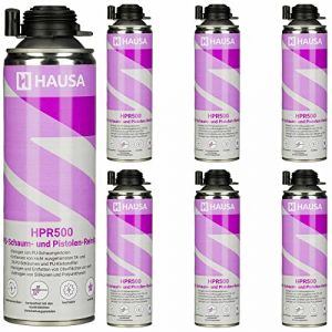 HAUSA Nettoyant pour Mousse PU et Pistolet pour mousse expansive HPR500 Détergent Dégraissage de Surfaces Métalliques Utilisation Professionnelle Nettoyage Laveur de Pistolets 7 x 500 ml (hausa.gmbh, neuf)