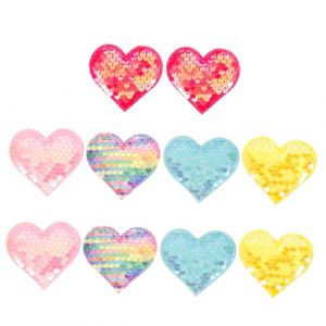 Veemoon 10 Pièces Kit DIY Écussons Tissu Cœur pour Embellissement Clips Cheveux Accessoires Faits Main pour Décoration Vêtements Sacs et (ZZYiX, neuf)