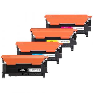 Veson 4X CLT-407 CLT-409S Toner Cartouches Compatibles pour Samsung CLT-4072S pour Samsung CLP-320, CLP-321N, CLP-325W, CLP-326, CLX-3180, CLX-3185, CLX-3186 (1 Noir, 1 Cyan, 1 Magenta, 1 Jaune) (Evelyy, neuf)