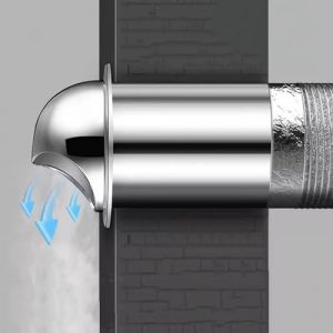 EDLE Chapeau d'air extérieur en Acier Inoxydable, Sortie Murale extérieure allongée, Tuyau d'échappement de hotte, Pare-Brise, hotte d'échappement à Travers Le Mur (Size : 150mm) (Bathroom Fittings666, neuf)