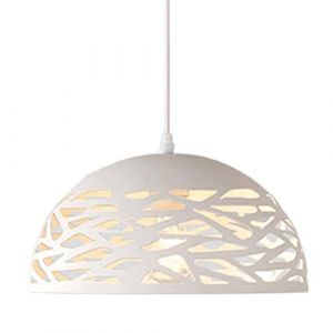 TYBERRY Lustre en métal semi-circulaire ouvert, lampe à suspension d'art en fer de style industriel rétro, lampes à bouche d'escargot E27, abat-jour creux au plafond, luminaire de décoration de restau (CHANGLL2021, neuf)