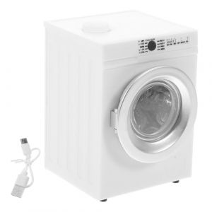 UKCOCO Rechargeable avec Porte Rotative Mod&egrave;le Miniature de Lave-Linge: Blanc Machine A Laver Enfant - Mini Machine &agrave; Laver pour Maison de Poup&eacute;e &Eacute;lectrom&eacute;nager Interactif R&eacute;aliste (QSHUFANG, neuf)