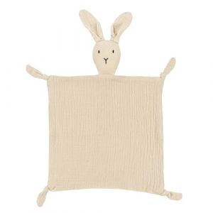 ZIGJOY Couverture de sécurité pour bébé Mousseline de Coton Nouveau-né Consolateur Doudou bébé pour Filles garçons Unisexe Grand Cadeau pour Tout-Petits Enfants Beige Lapin (ZIGJOY, neuf)