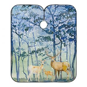 Tablier Neige Arbre Hiver Animal Cerf, Cape De Coiffure Professionnel Cape De Cheveux Waterproof Tablier De Coiffure Pour Couper Coiffure Salon (bozhoushixiangbenshangmaoyouxiangongsi, neuf)