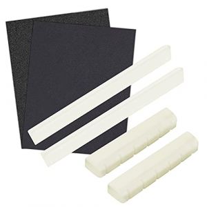 Selle de Pont de Guitare &agrave; Double Cadre et os V&eacute;ritable Avec Papier de Sable 2pcs Compatible pour les Pi&egrave;ces de Guitare Classique &agrave; 6 Cordes (Enjoyshop EU, neuf)