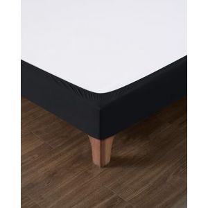 Cache Sommier 90x200 Noir – Tissu Doux et Extensible – Rendu Impeccable – Facile à Installer (Dahlica Fr, neuf)