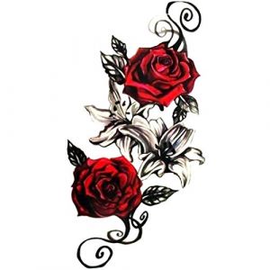 Grandes feuilles multicolores autocollants tatouage manches de tatouage complet faux bras accessoires de tatouage temporaire Tatouage Homme Bras (A, 21X15) (yepu foKuu, neuf)