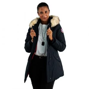 paragoose nina navy Doudoune Courte Femme Hiver Chaude Imperm&eacute;able Avec Capuche &Agrave; Fourrure - navy, XS (HOLLYTEX, neuf)