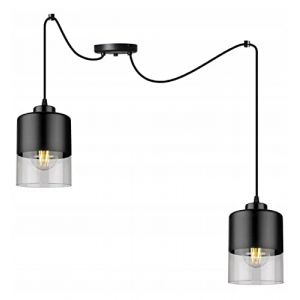 Light-Home Rome Spider Abat Jour Suspension Luminaire Lustre Araign&eacute;e - Moderne Abat Jour Plafond pour Chambre Salon et Cuisine - en Metal et Verre - &Agrave; 2 Lumi&egrave;res (Light-home, neuf)